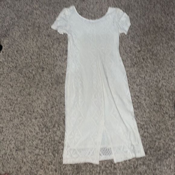 Crocheted Lace Dress - Cream - Picture 3 of 7